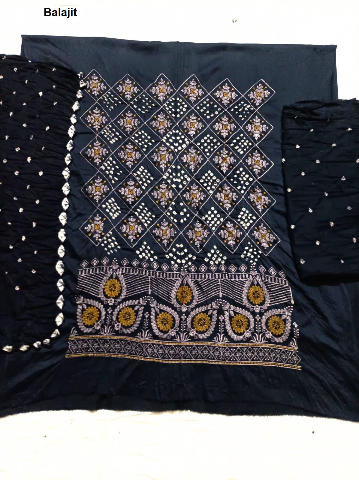 Bandhej 2806 Balajit Satin Salwar Suits Manufacturer India