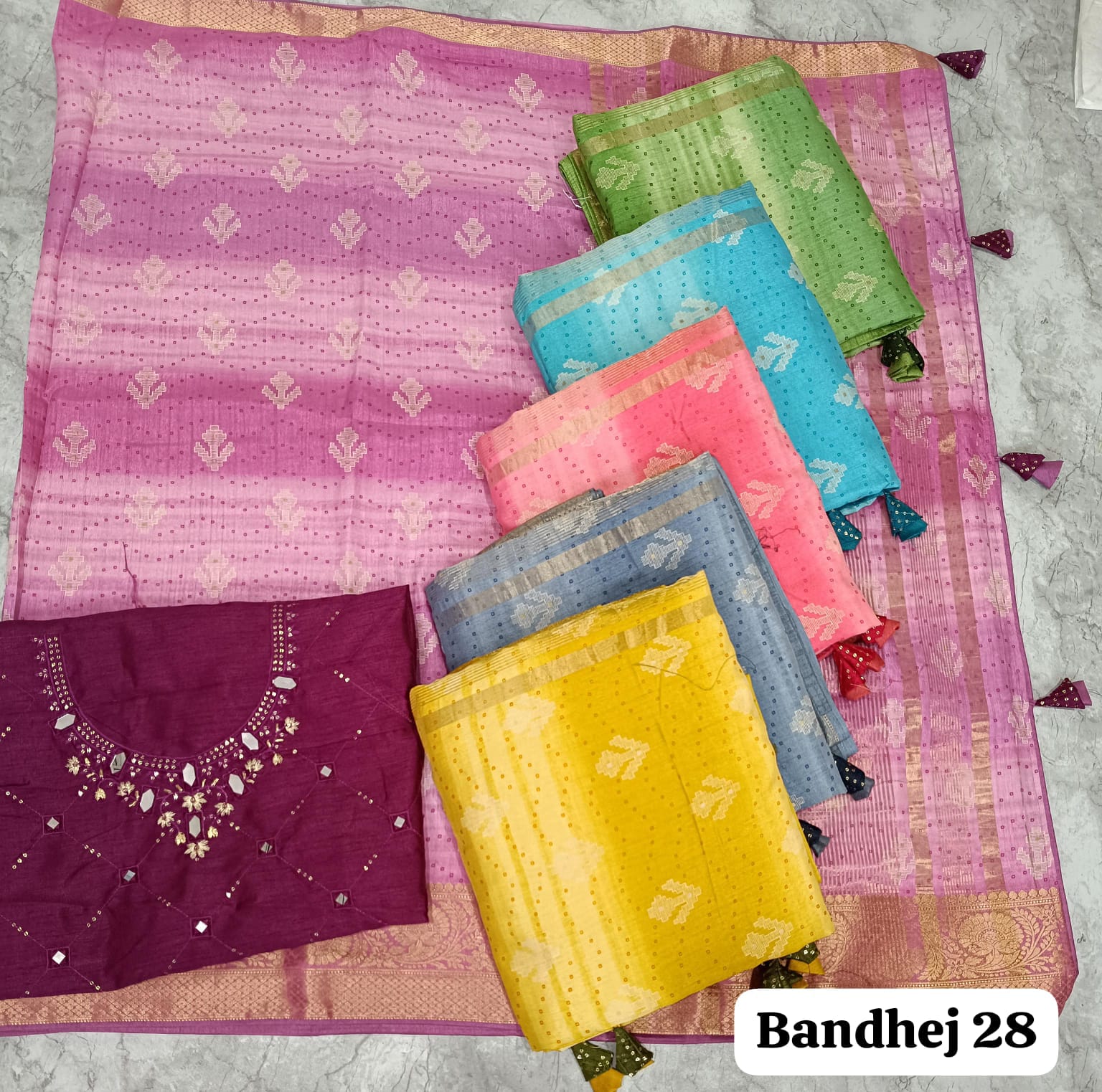 Bandhej 28 Kalpveli Dolla Silk Sarees Supplier Gujarat