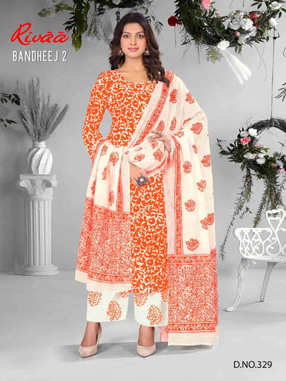 Bandhej 2 Rivaa Cotton Cambric Pant Style Suits Exporter Gujarat