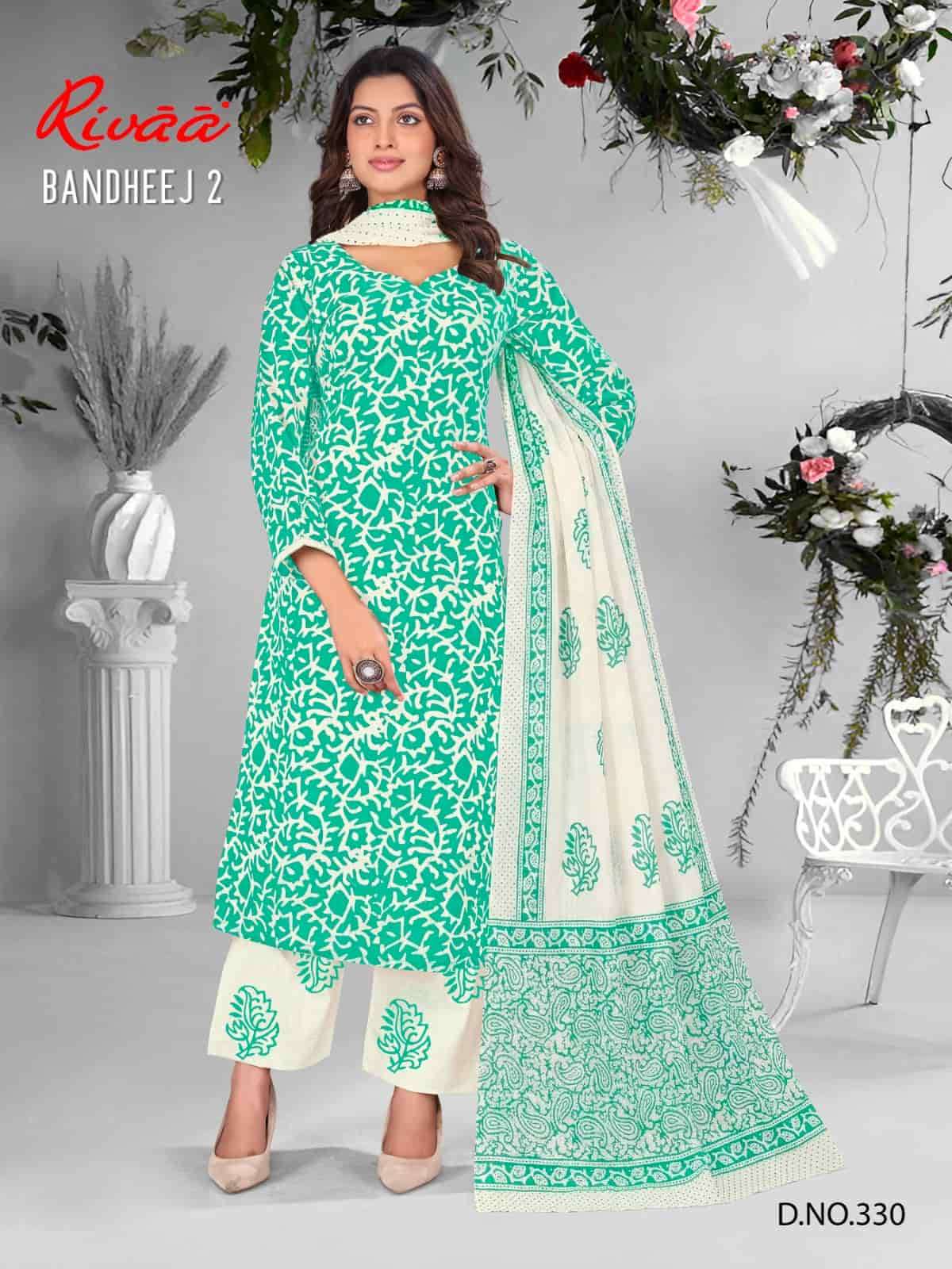 Bandhej 2 Rivaa Cotton Cambric Pant Style Suits Exporter Gujarat