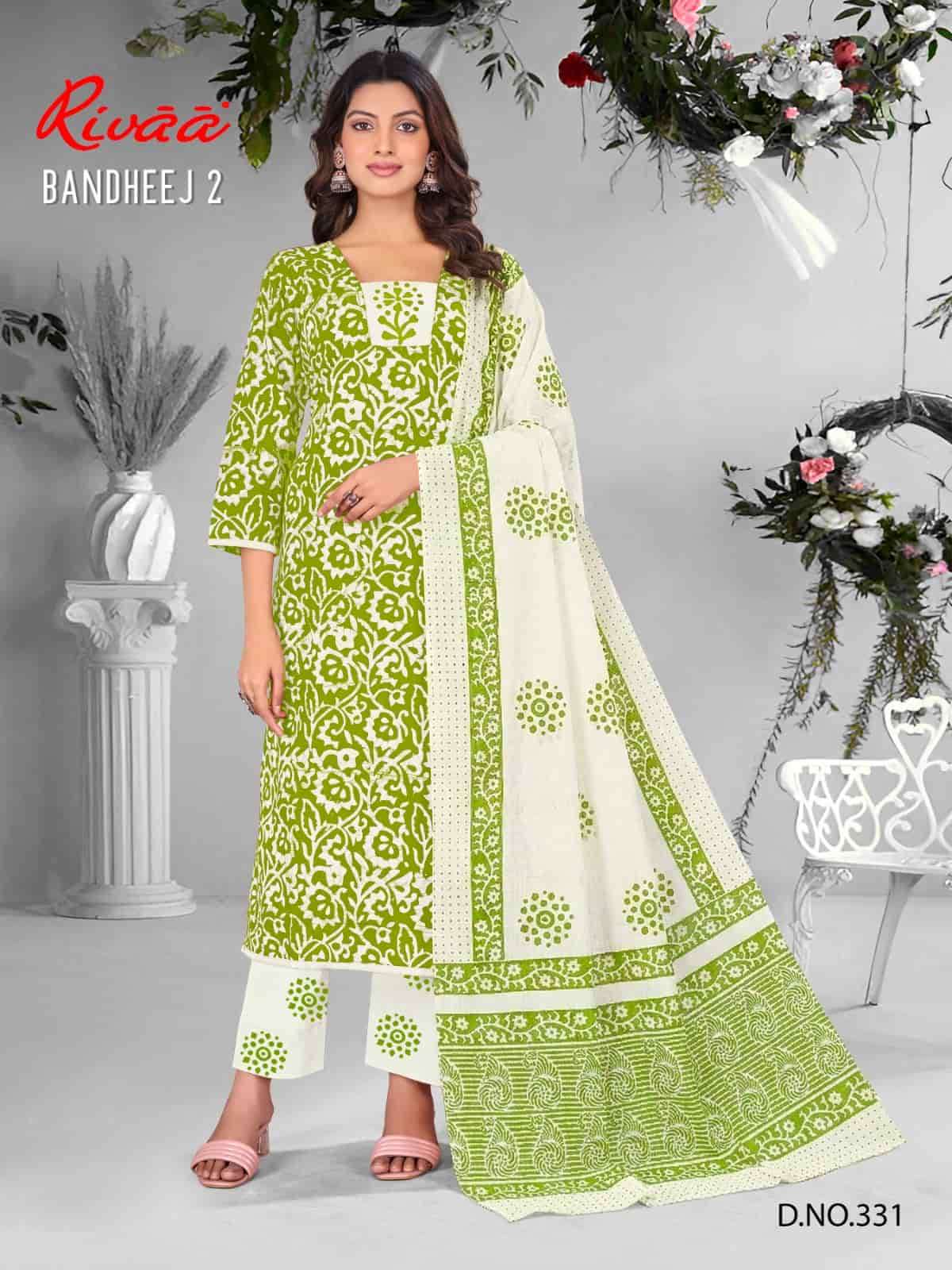 Bandhej 2 Rivaa Cotton Cambric Pant Style Suits Exporter Gujarat