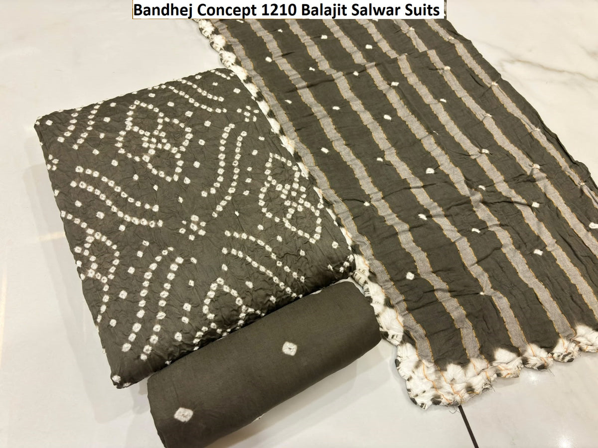 Bandhej Concept 1210 Balajit Satin Salwar Suits Manufacturer Gujarat