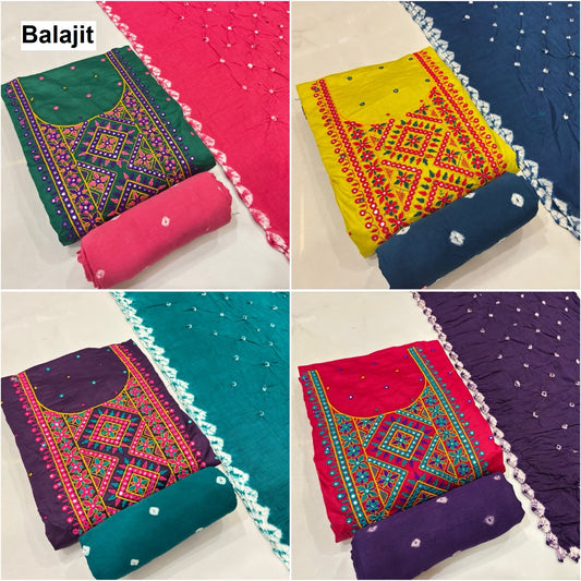 Bandhej Concept 1306 Balajit Satin Salwar Suits Manufacturer India