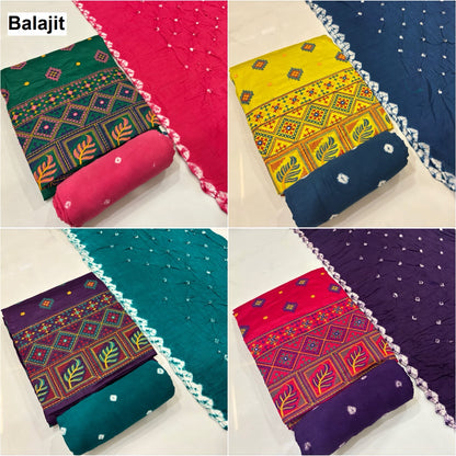 Bandhej Concept 1306 Balajit Satin Salwar Suits Manufacturer India