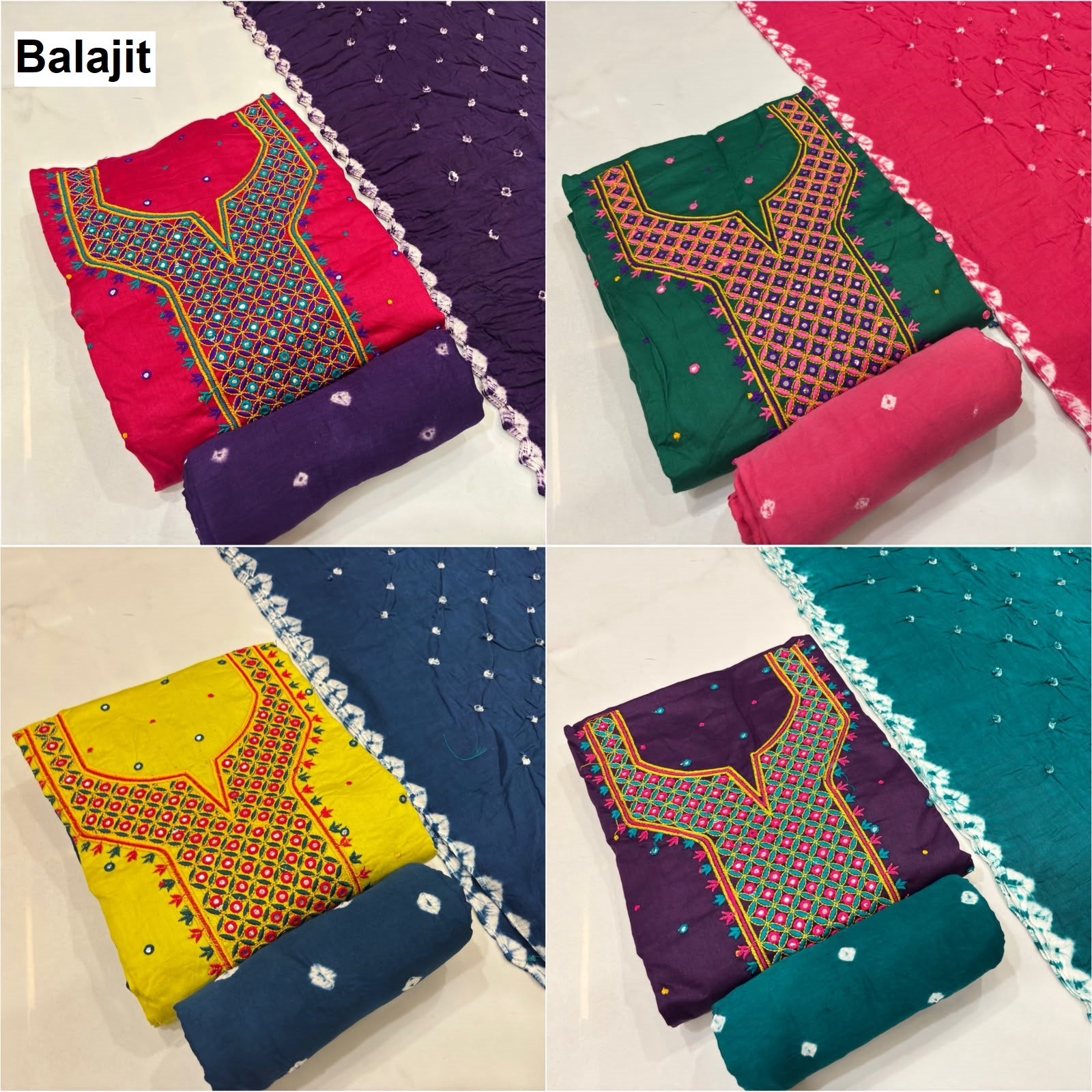 Bandhej Concept 1306 Balajit Satin Salwar Suits Manufacturer India