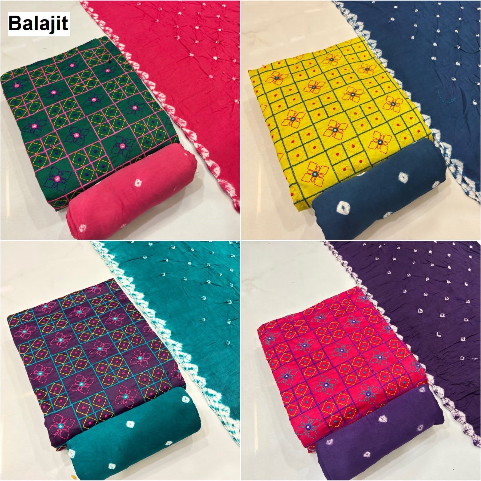 Bandhej Concept 1306 Balajit Satin Salwar Suits Manufacturer India