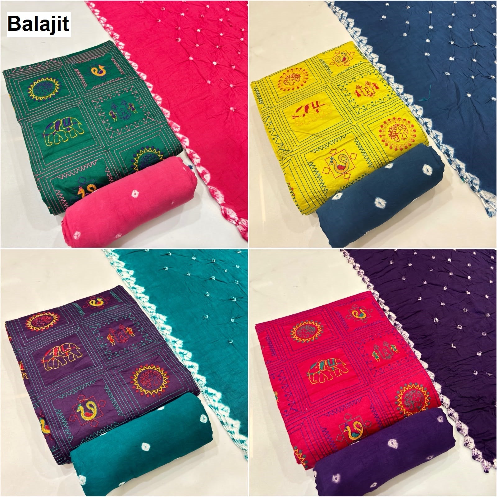 Bandhej Concept 1306 Balajit Satin Salwar Suits Manufacturer India