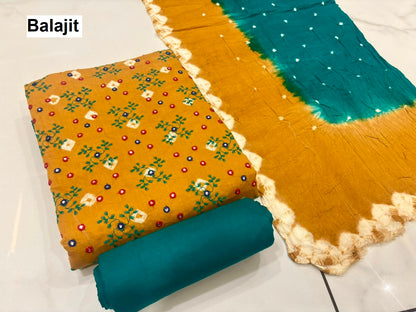 Bandhej Concept 1807 Balajit Satin Salwar Suits Wholesale Price