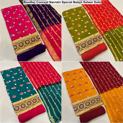 Bandhej Concept Navratri Special Balajit Satin Salwar Suits Manufacturer Gujarat