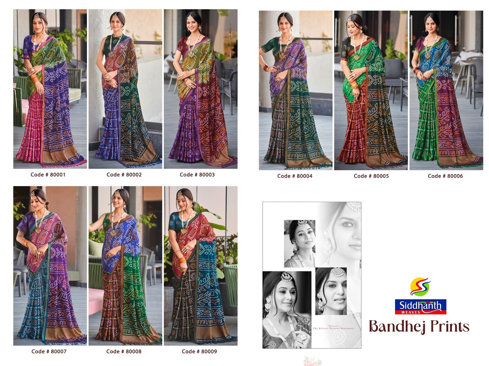 Bandhej Prints Siddhanth Cotton Sarees Wholesale Rate
