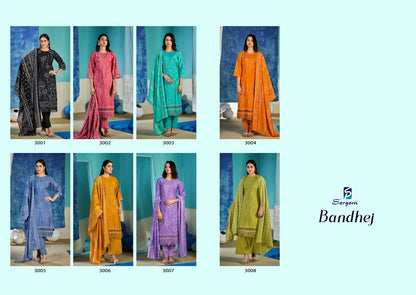 Bandhej Sargam Prints Viscose Modal Pant Style Suits Wholesaler