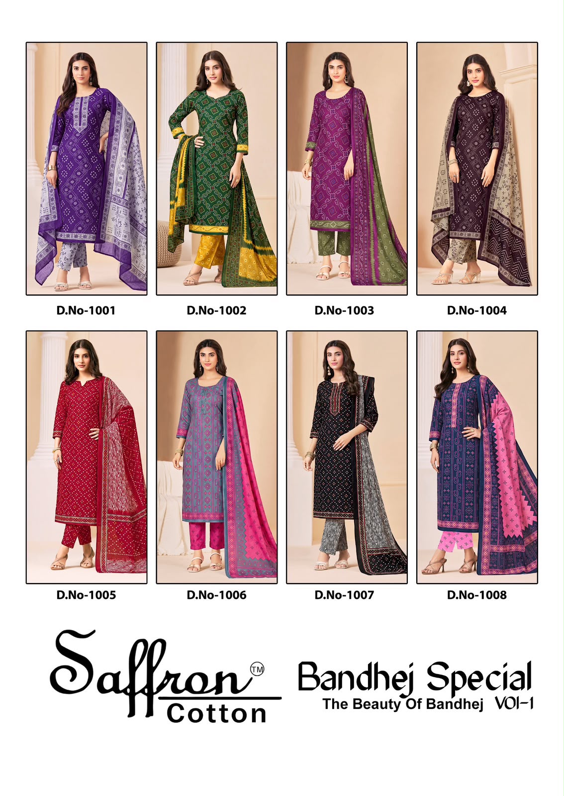 Bandhej Special Vol 1 Saffron Cotton Mix Cotton Pant Style Suits Supplier
