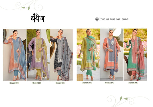 Bandhej The Hermitage Shop Jam Satin Karachi Salwar Suits Exporter India