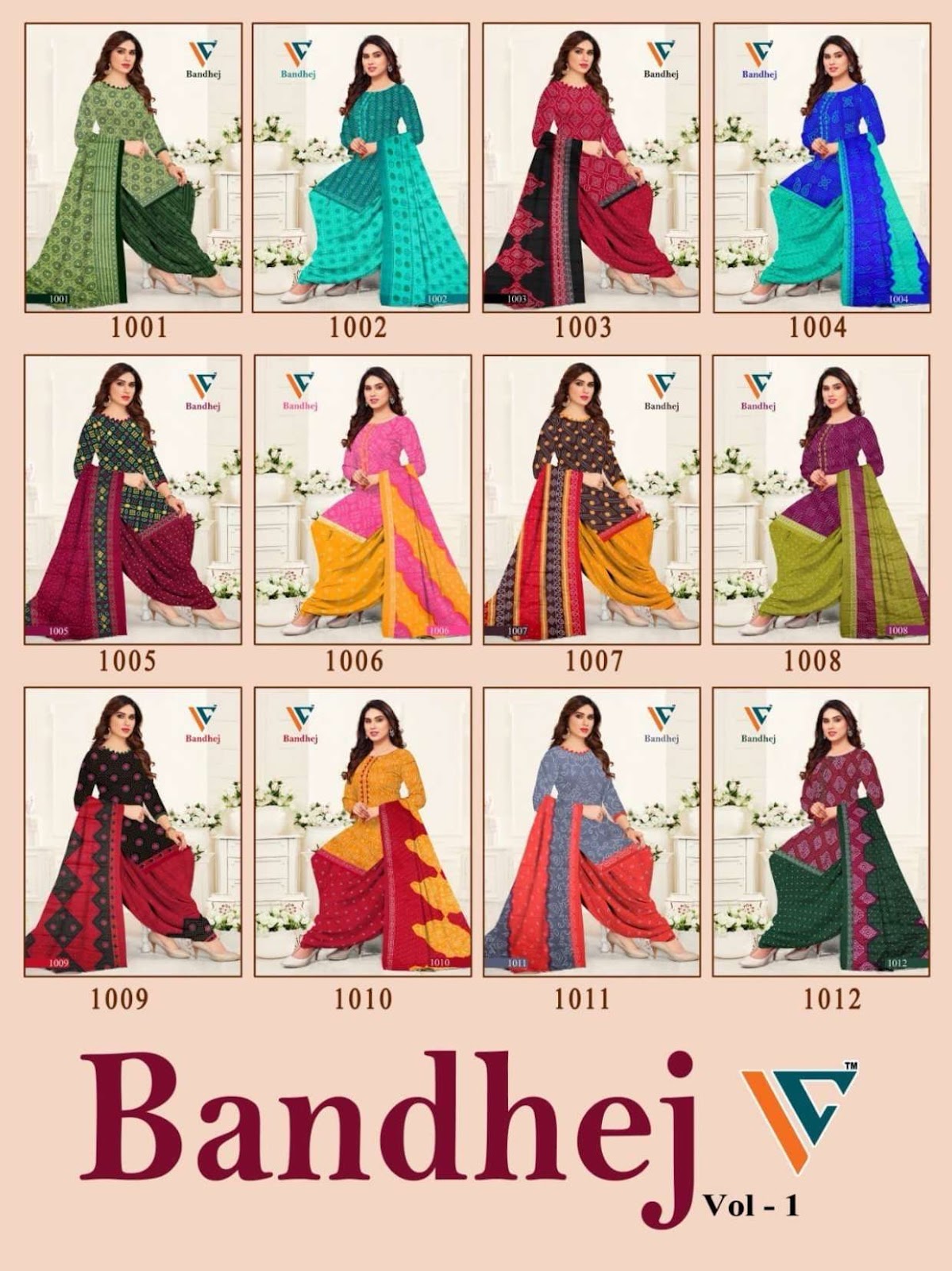 Bandhej Vol 1 Vandana Cotton Dress Material Manufacturer India