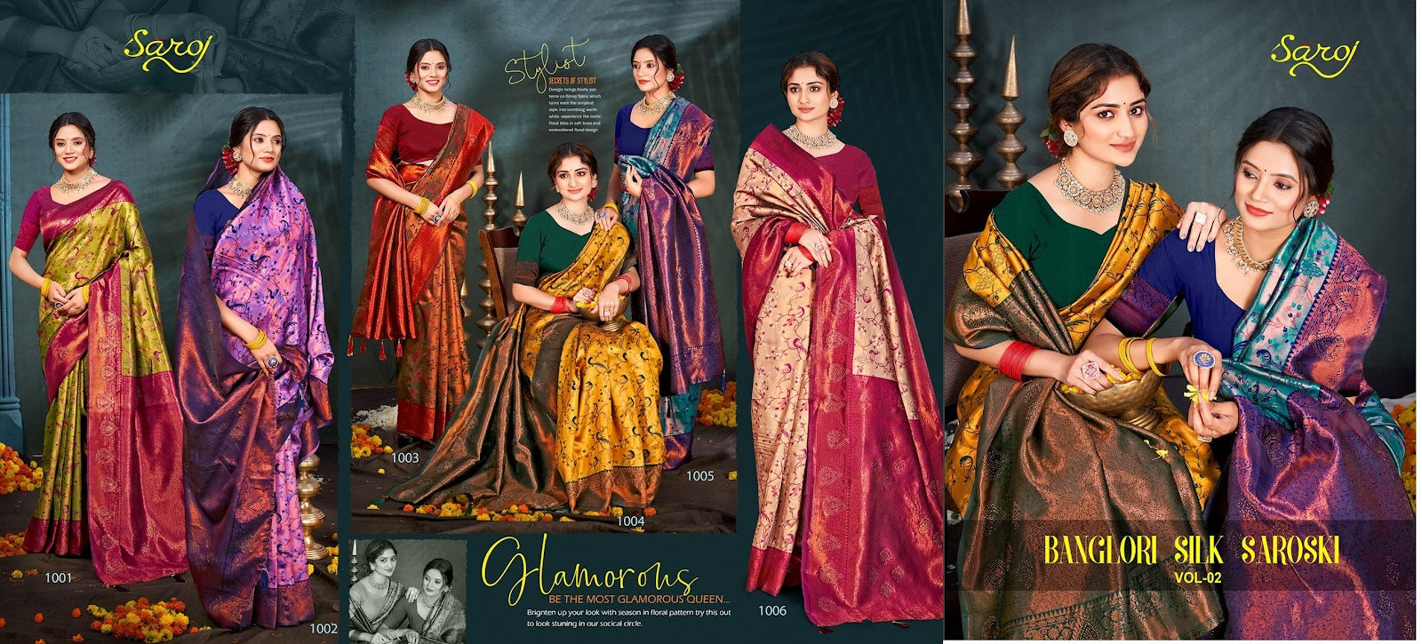 Banglori Silk Saroski Saroj Sarees Exporter India