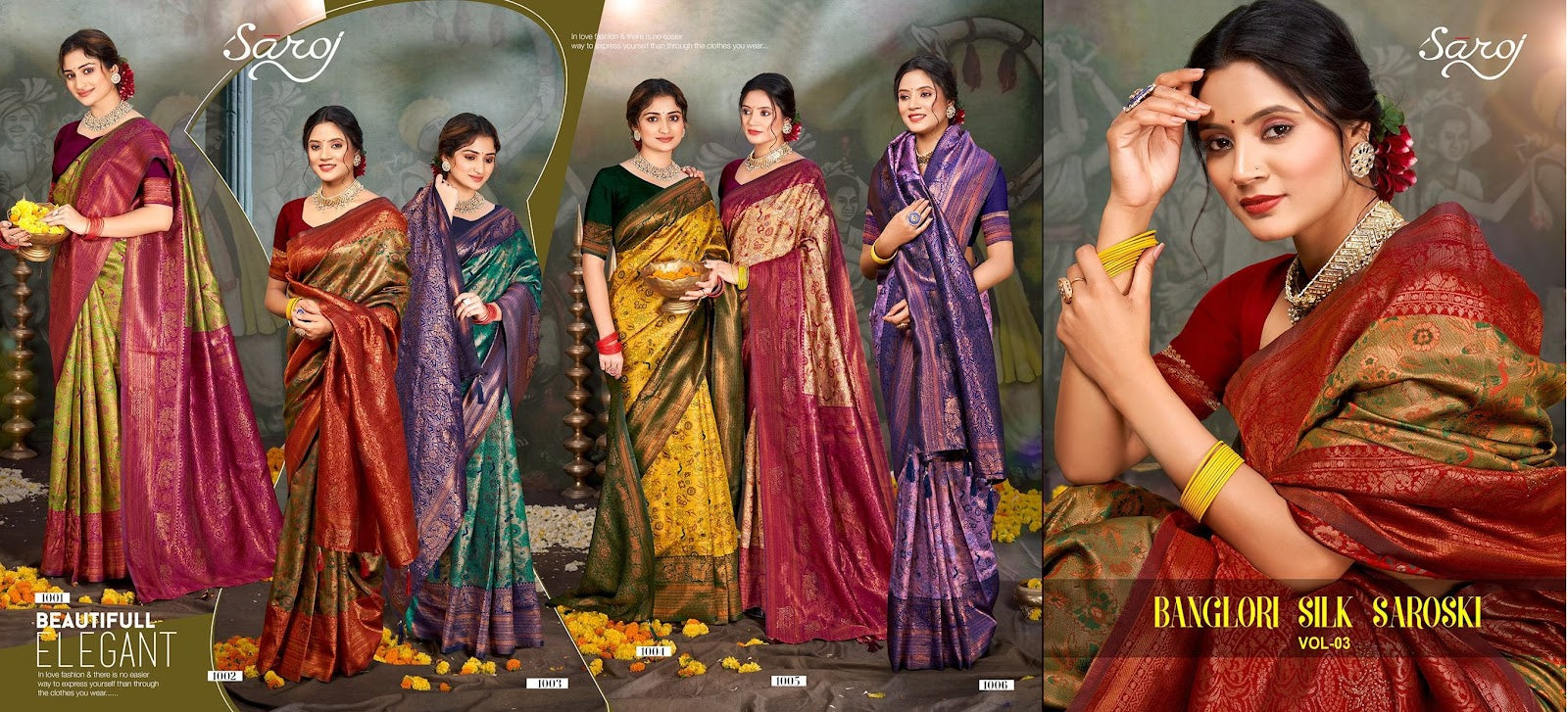 Banglori Silk Saroski Saroj Sarees Exporter India