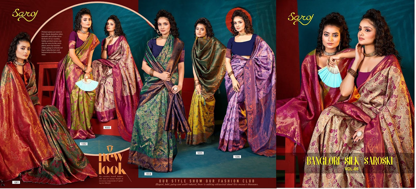 Banglori Silk Saroski Saroj Sarees Exporter India