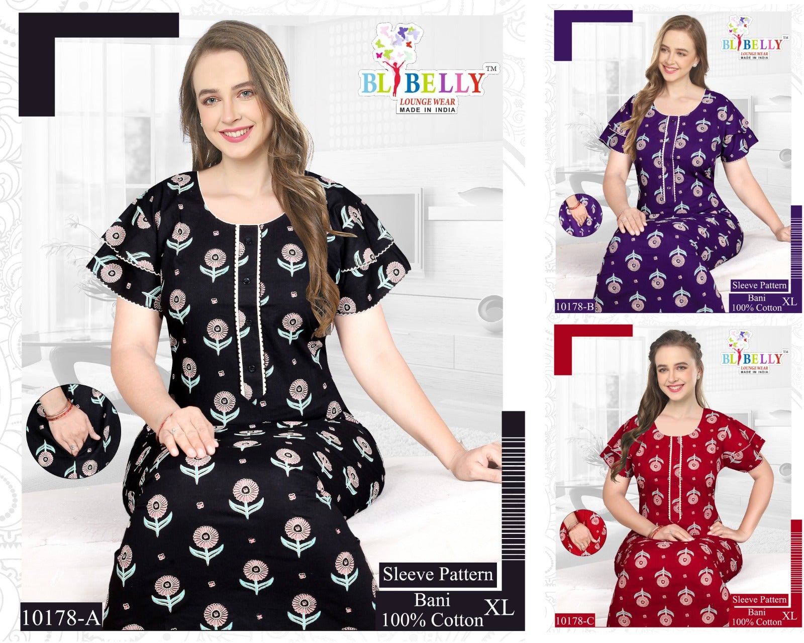 Bani Belly Cotton Night Gowns Exporter