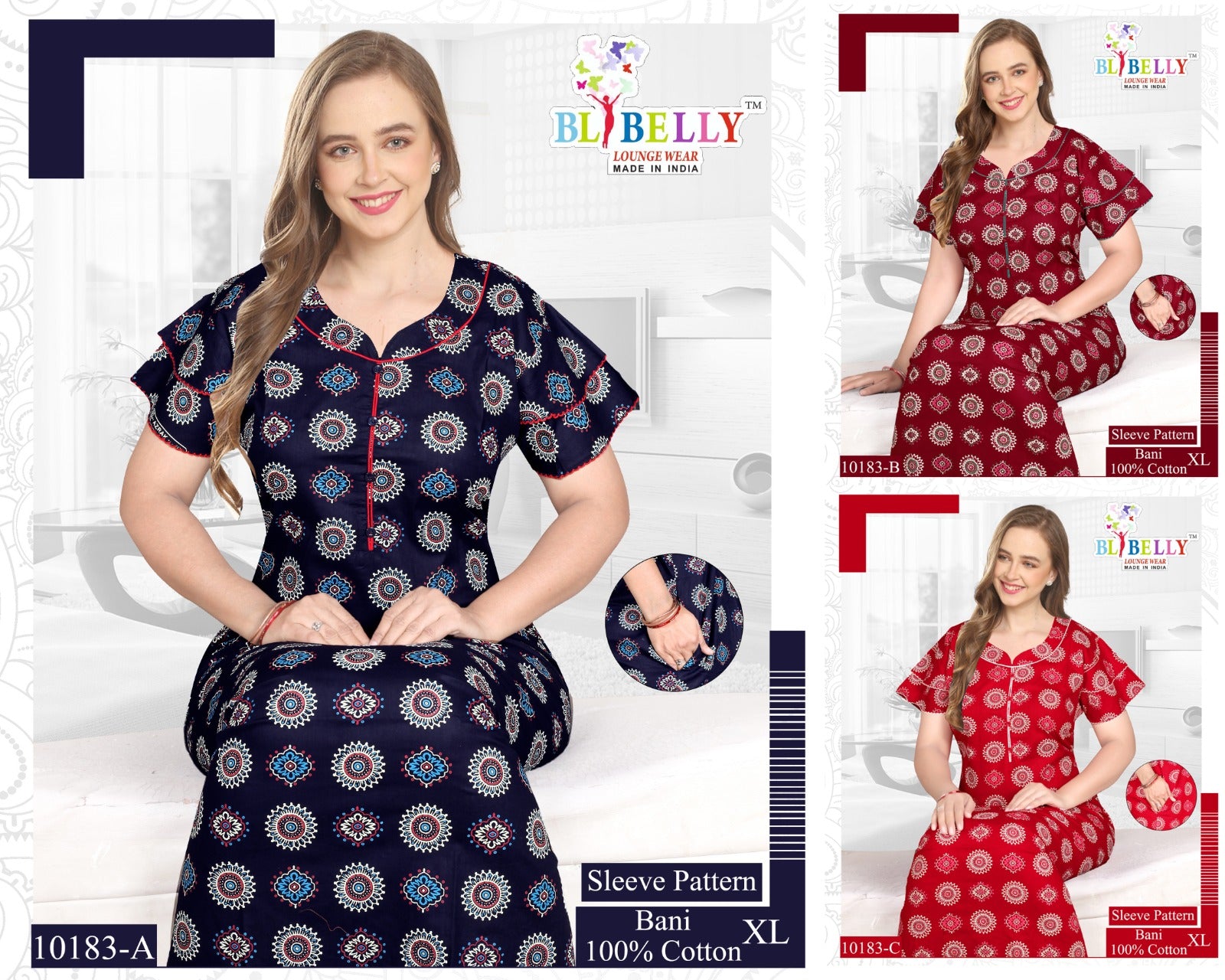 Bani Belly Cotton Night Gowns Exporter