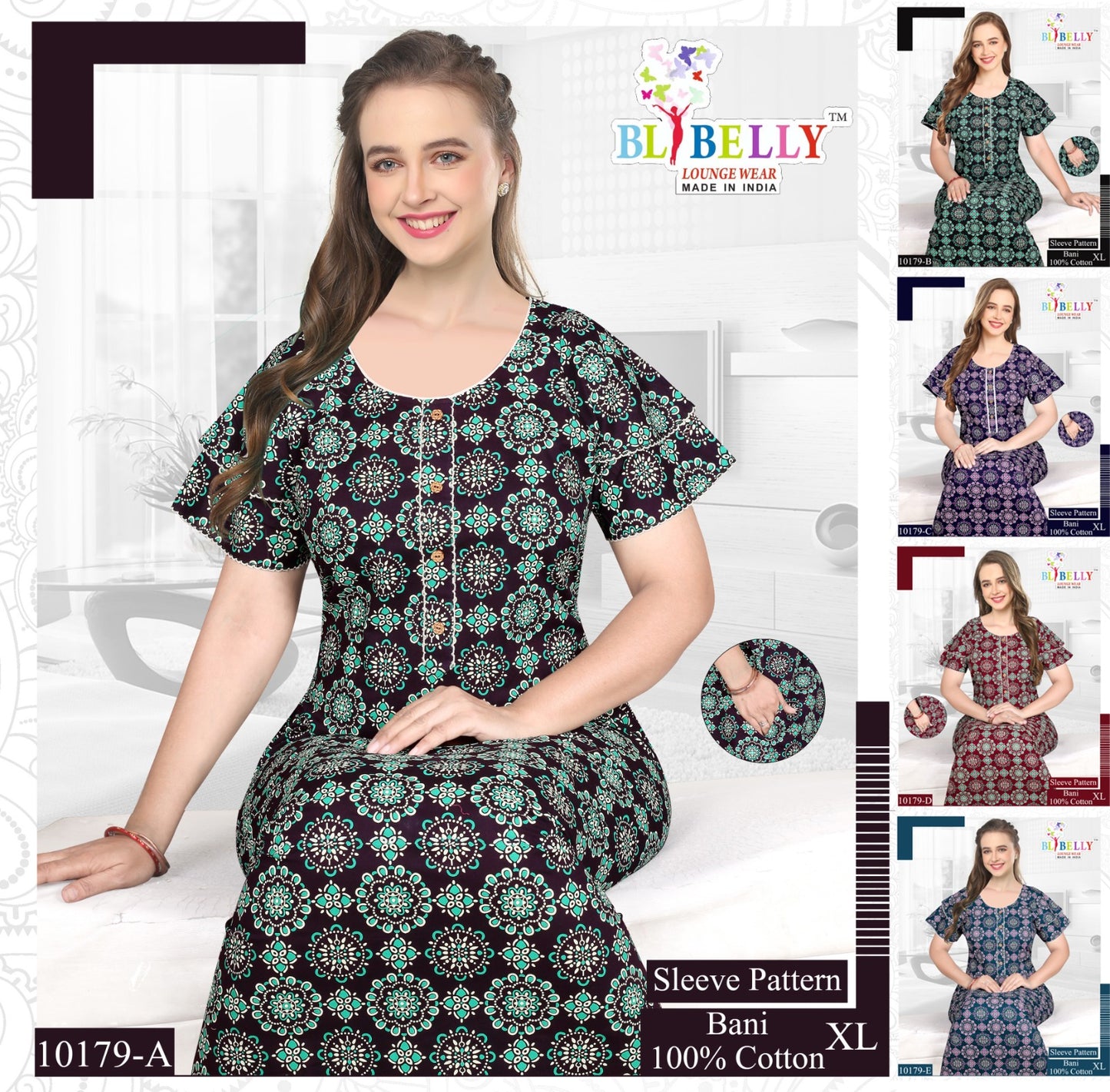 Bani Belly Cotton Night Gowns Exporter