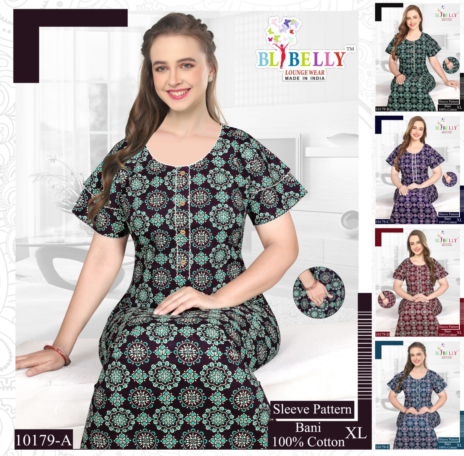 Bani Belly Cotton Night Gowns Exporter