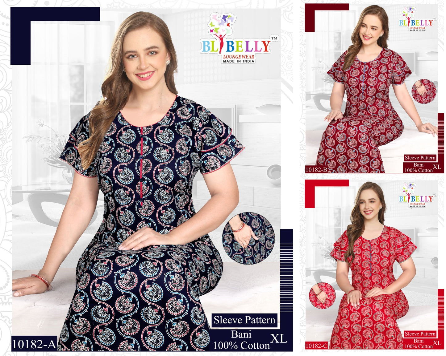 Bani Belly Cotton Night Gowns Exporter
