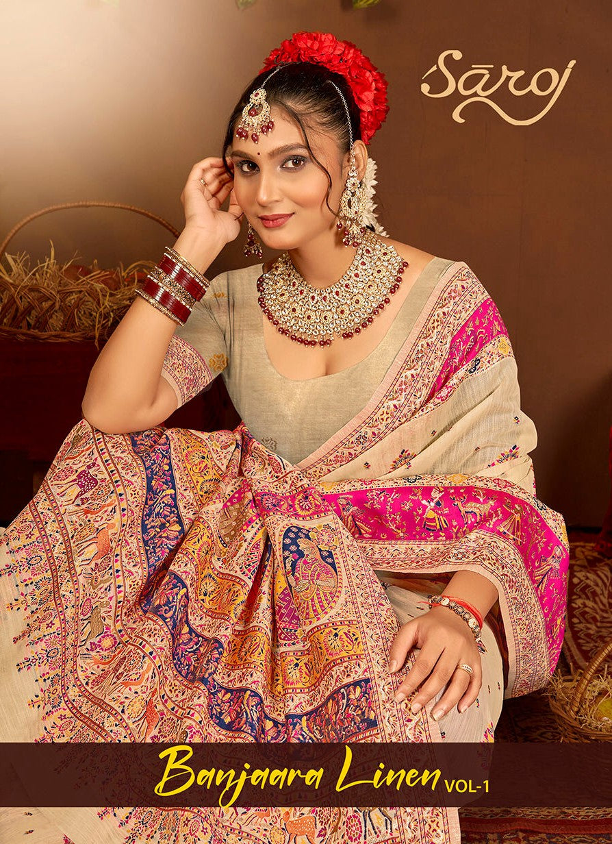 Banjaara Linen Vol 1 Saroj Sarees Exporter