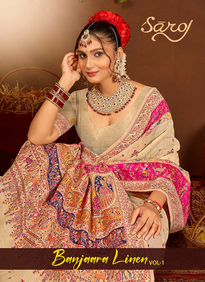 Banjaara Linen Vol 1 Saroj Sarees Exporter