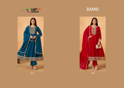 Banno Ladyleela Vichitra Silk Readymade Anarkali Suits Supplier