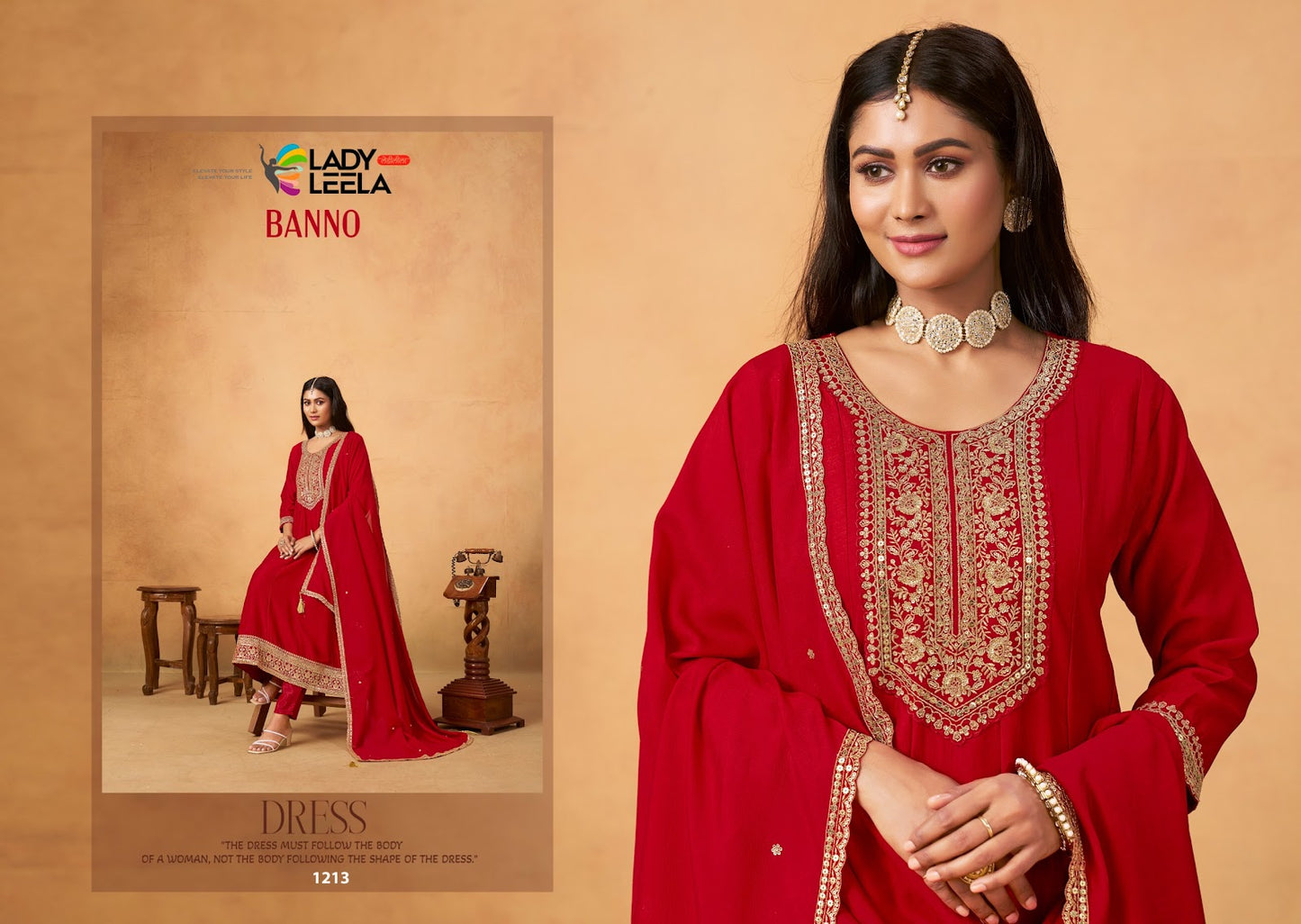 Banno Ladyleela Vichitra Silk Readymade Anarkali Suits Supplier