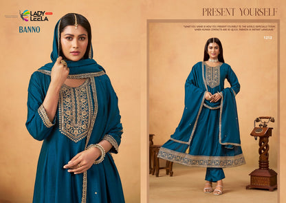 Banno Ladyleela Vichitra Silk Readymade Anarkali Suits Supplier