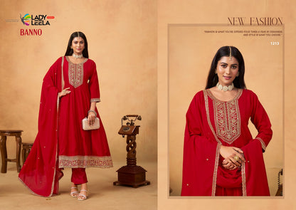 Banno Ladyleela Vichitra Silk Readymade Anarkali Suits Supplier
