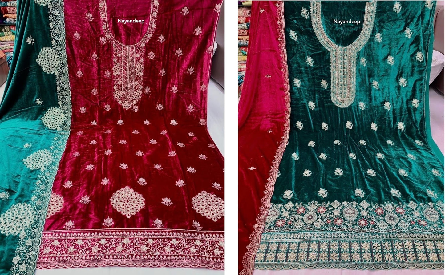 Bansuri Nayandeep Viscose Velvet Suits Exporter