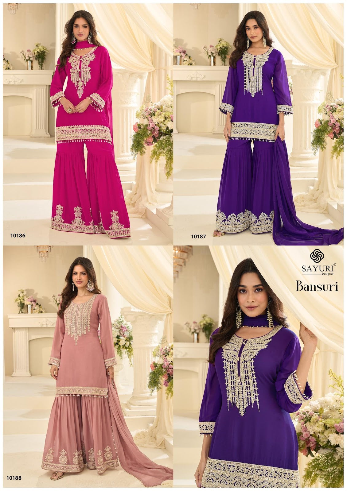 Bansuri Sayuri Georgette Readymade Sharara Suits Manufacturer