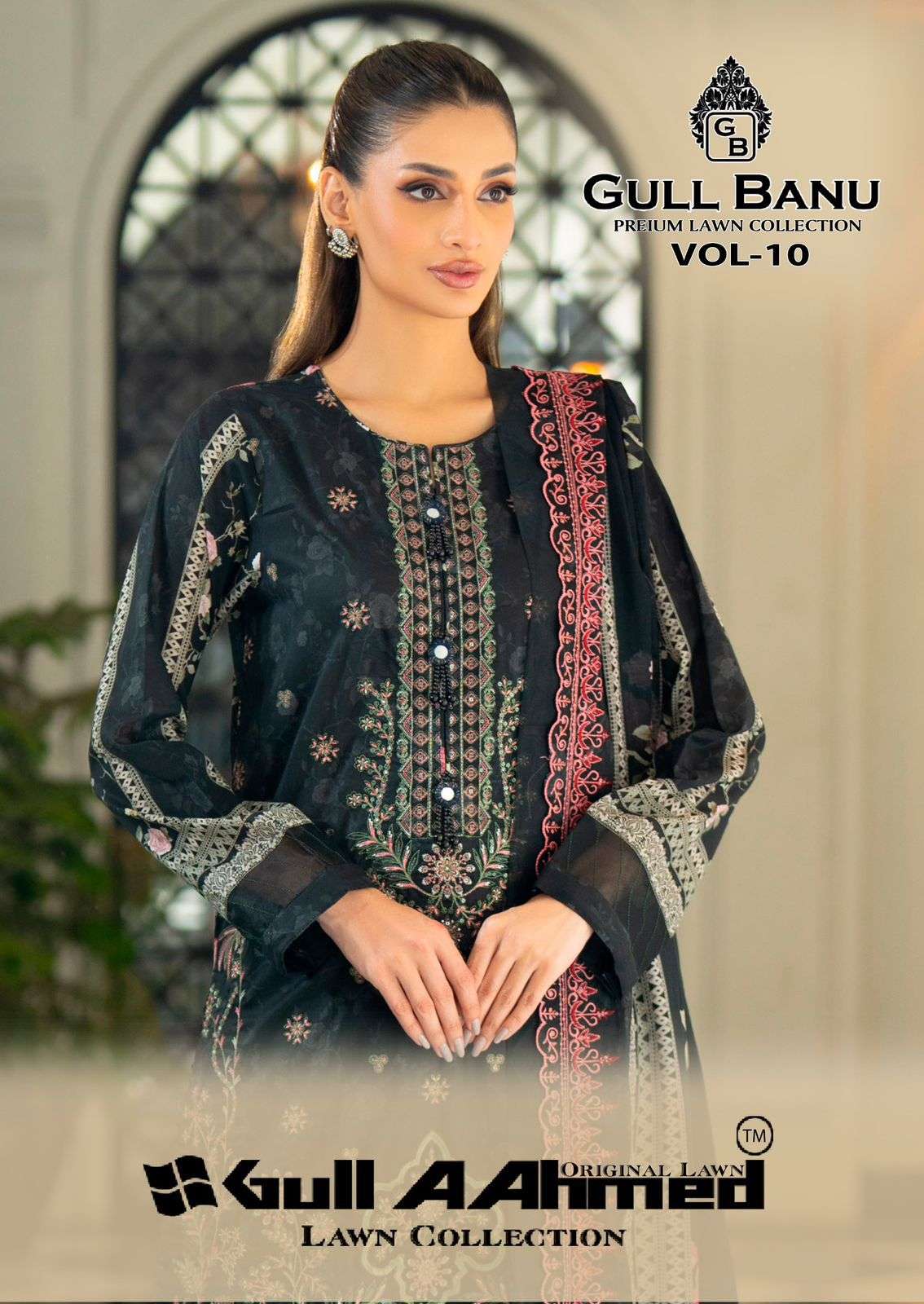 Banu Vol 10 Premium Lawn Collection Gul Ahmed Cambric Cotton Karachi Readymade Suits Exporter Gujarat