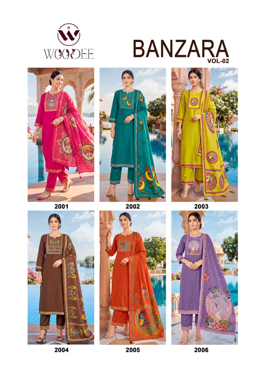 Banzara Vol 2 Woodee Vatican Readymade Pant Style Suits Exporter India