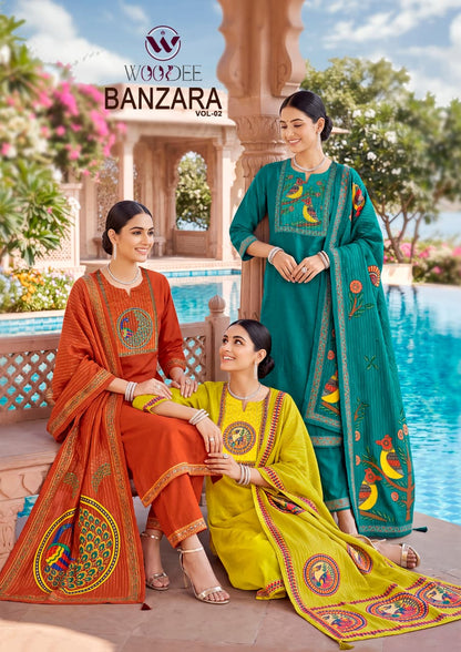 Banzara Vol 2 Woodee Vatican Readymade Pant Style Suits Exporter India