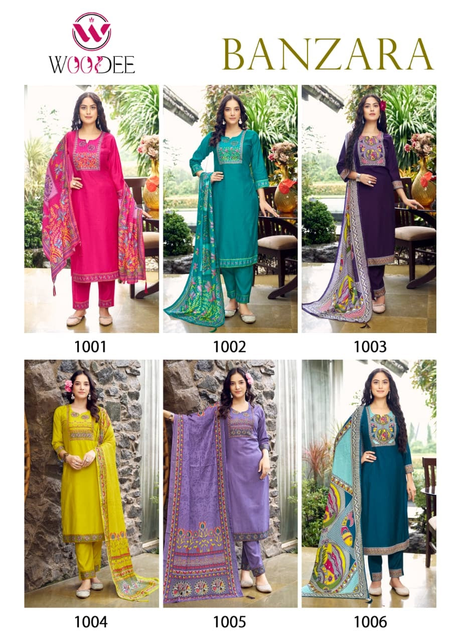 Banzara Woodee Vatican Readymade Pant Style Suits Wholesaler Gujarat