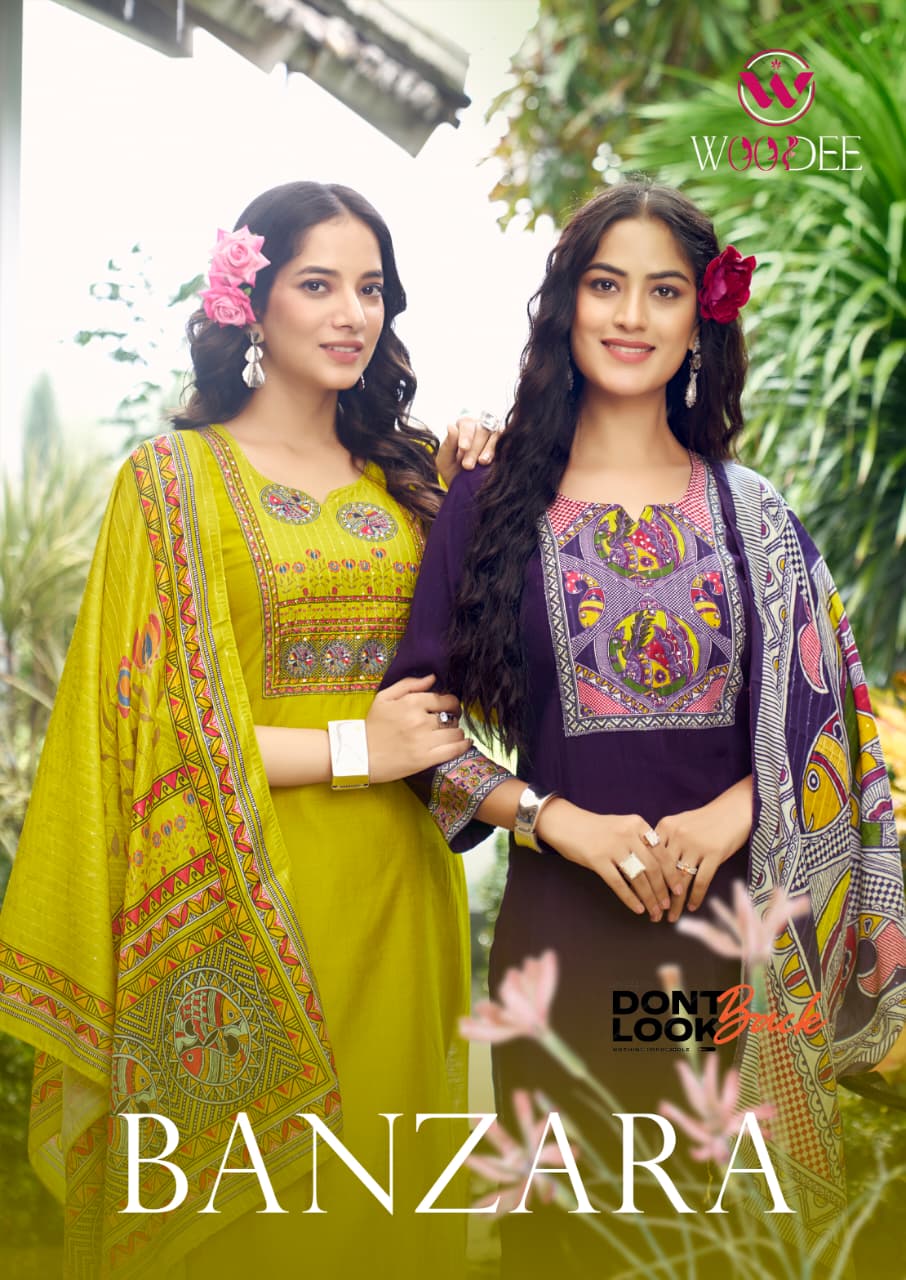 Banzara Woodee Vatican Readymade Pant Style Suits Wholesaler Gujarat