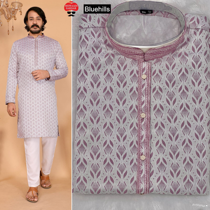 Barati Bluehills Jacquard Silk Mens Kurta Pajama Exporter Ahmedabad