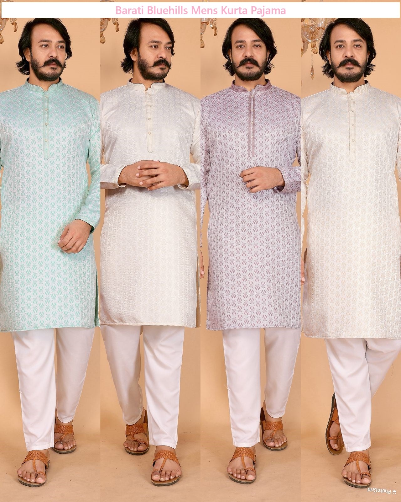 Barati Bluehills Jacquard Silk Mens Kurta Pajama Exporter Ahmedabad