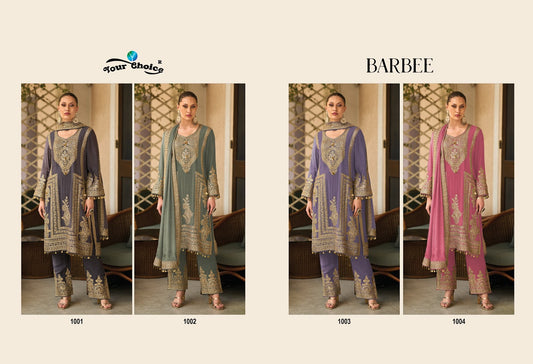 Barbee Your Choice Chinon Pakistani Readymade Suits Manufacturer India