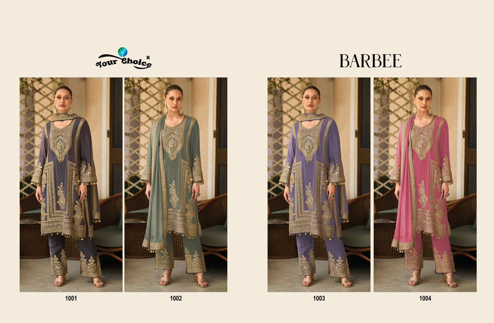 Barbee Your Choice Chinnon Pakistani Readymade Suits Wholesaler Ahmedabad