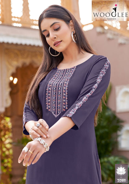 Barbella Vol 13 Wooglee Heavy Reyon Kurtis Wholesale Rate