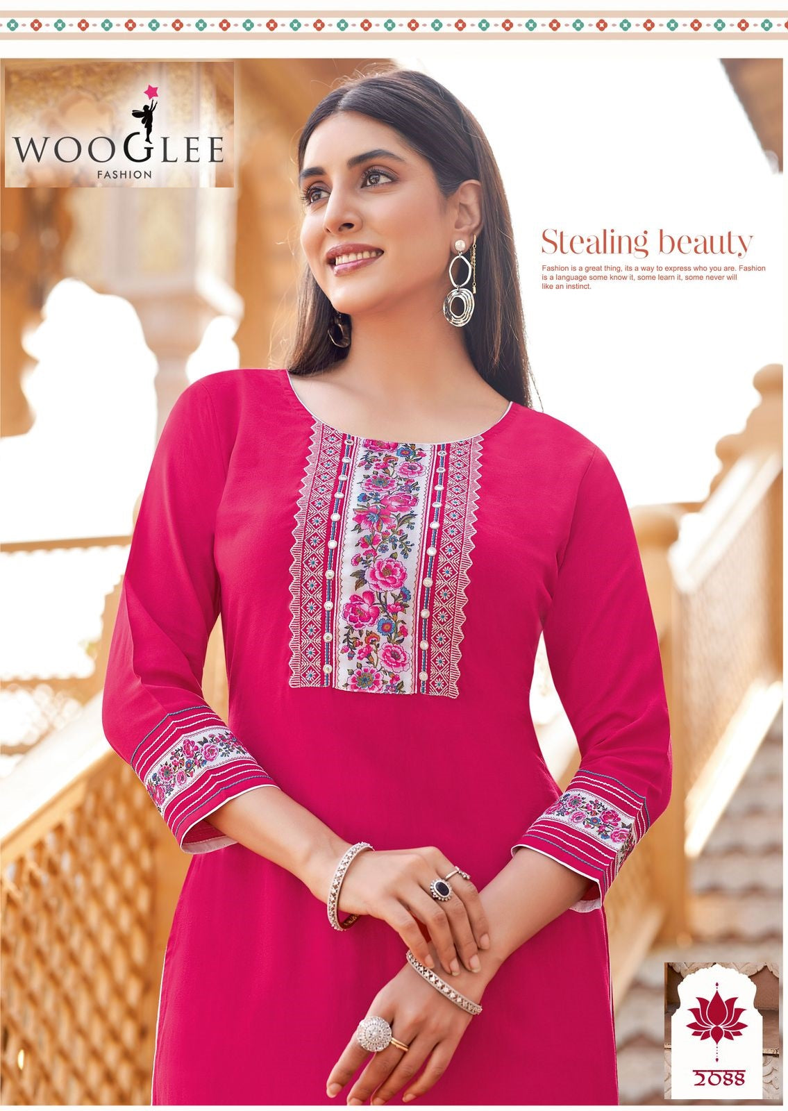 Barbella Vol 13 Wooglee Heavy Reyon Kurtis Wholesale Rate