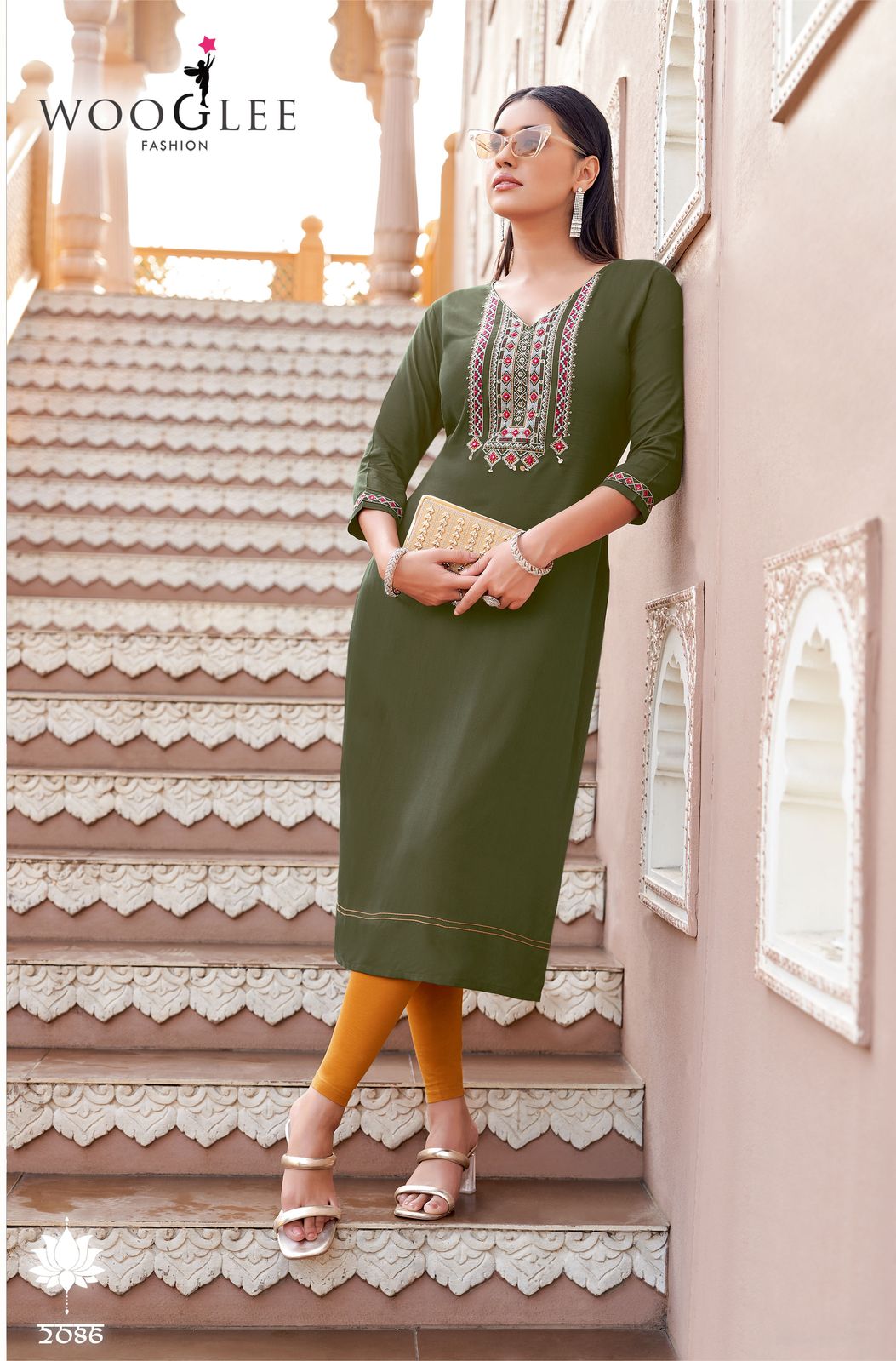 Barbella Vol 13 Wooglee Heavy Reyon Kurtis Wholesale Rate