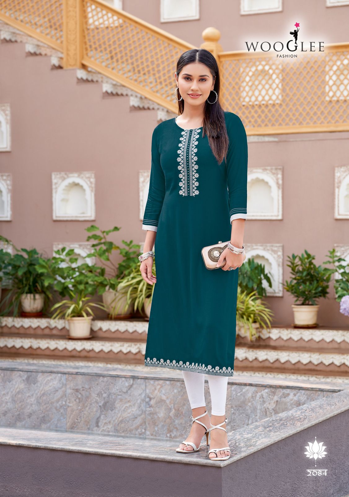 Barbella Vol 13 Wooglee Heavy Reyon Kurtis Wholesale Rate