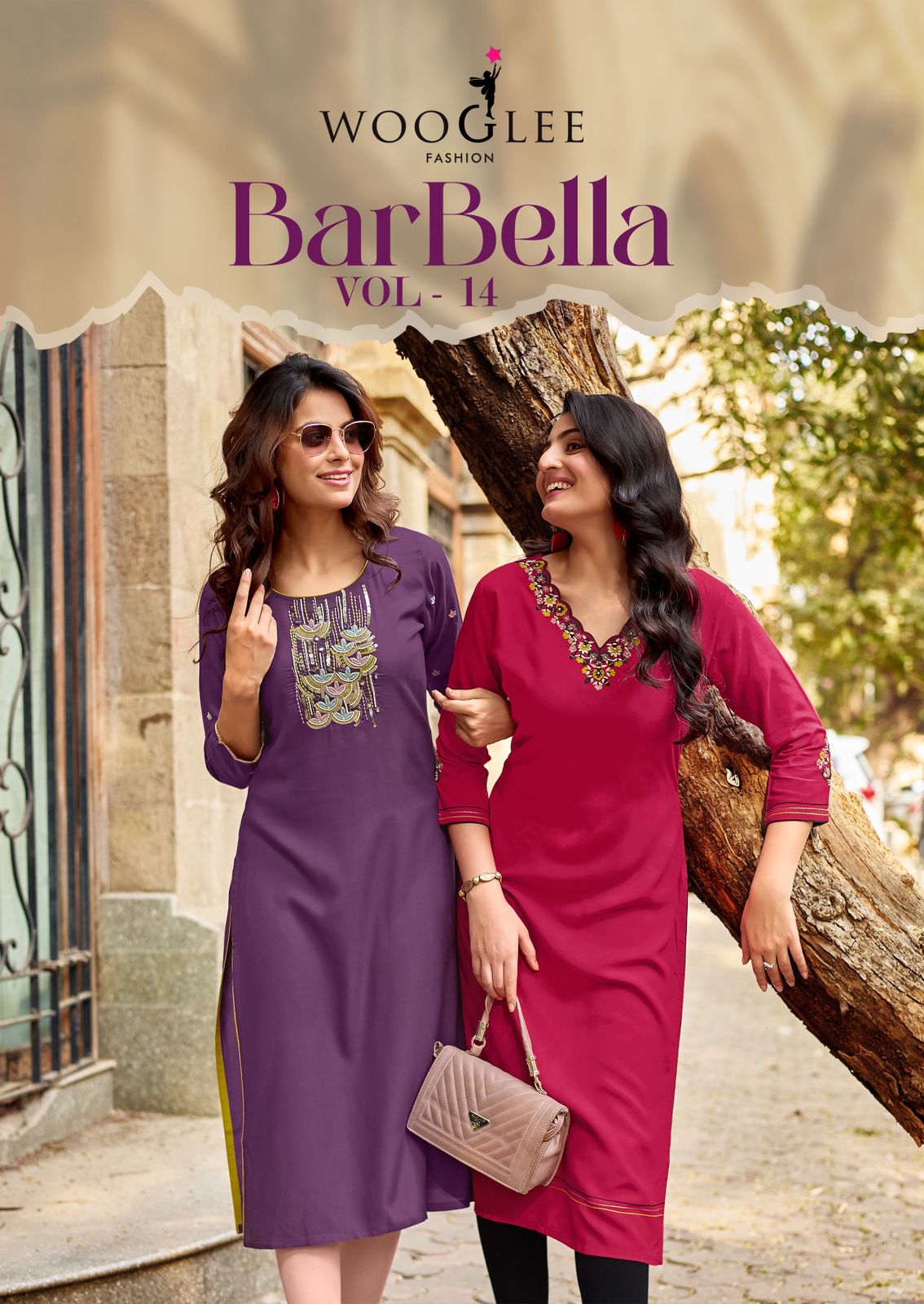 Barbella Vol 14 Wooglee Rayon Long Straight Kurti Supplier