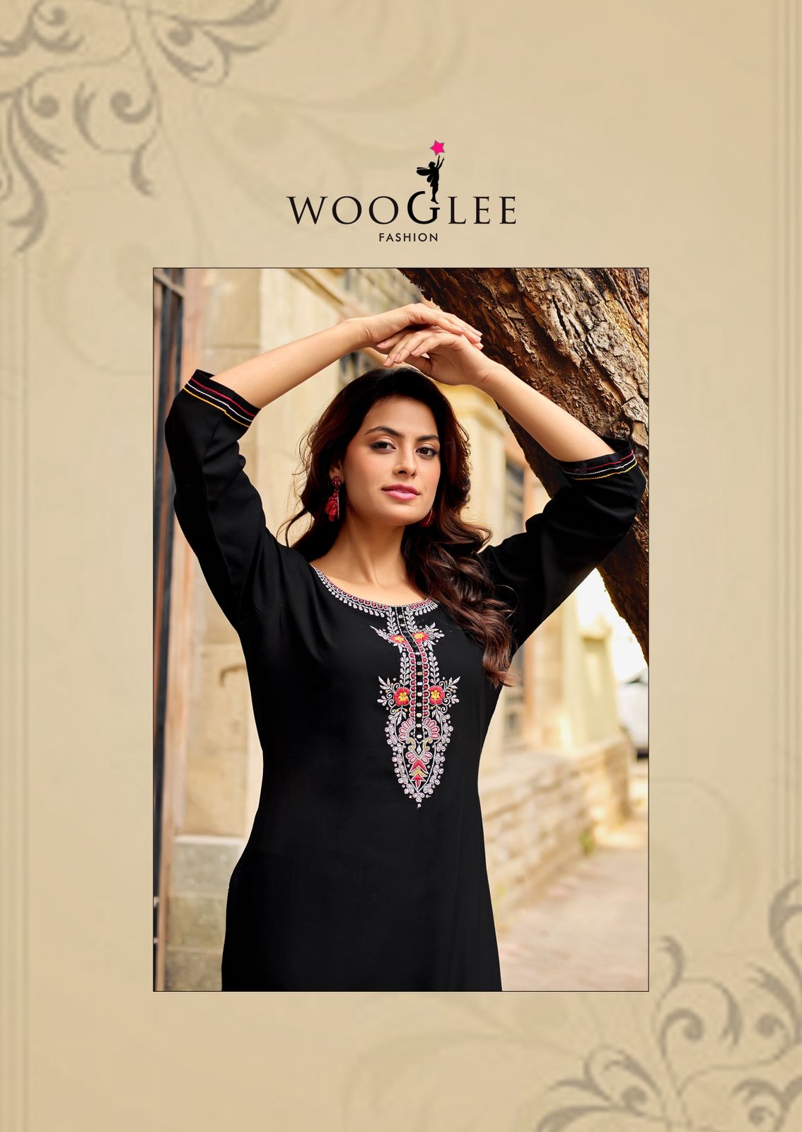 Barbella Vol 14 Wooglee Rayon Long Straight Kurti Supplier