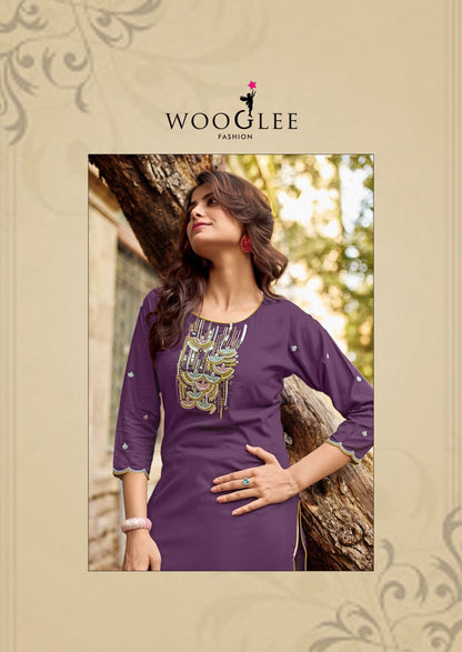 Barbella Vol 14 Wooglee Rayon Long Straight Kurti Supplier